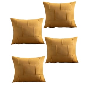 Genérico - Set De 4 Fundas De Cojin Plisada 45X45 Amarillo