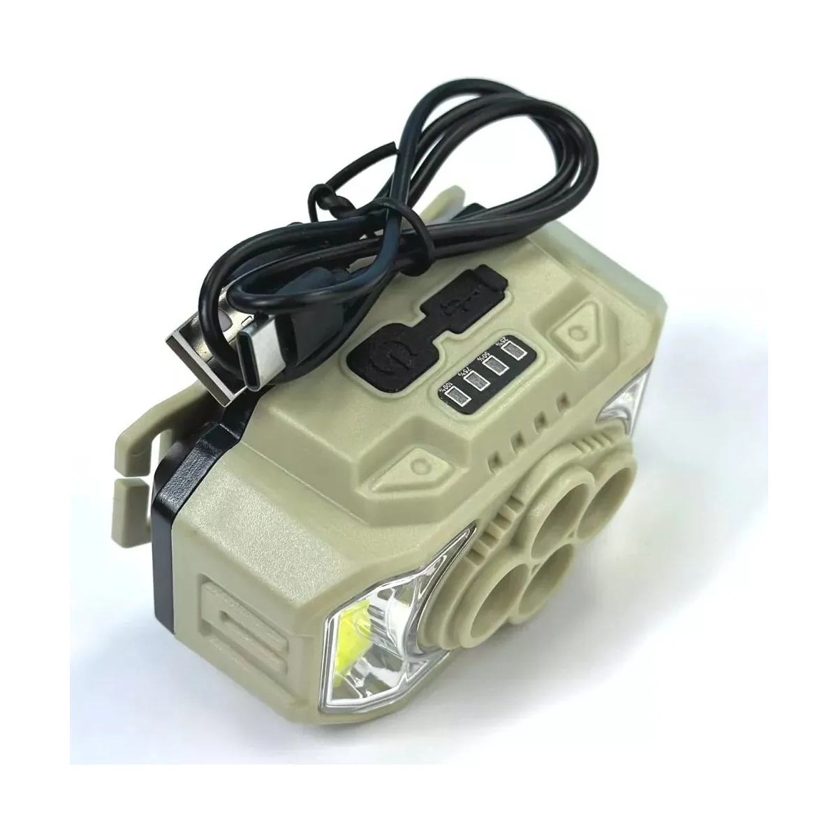 Genérico - Linterna De Cabeza Potente Recargable Hx-815 Blanco Beige