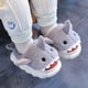 thumbnail image 2 of Pantuflas Niños De Felpa, Diseño De Tuburón, Anime, Kawaii Color Gris Talla 34-35, 2 of 3