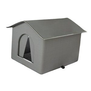 Ioensy - Casa Para Gatos Al Aire Libre, Cama Para Perros, Casa Para Perros, Refugio Cálido Y Aislado Para Gatos Callejeros, Color Gris S