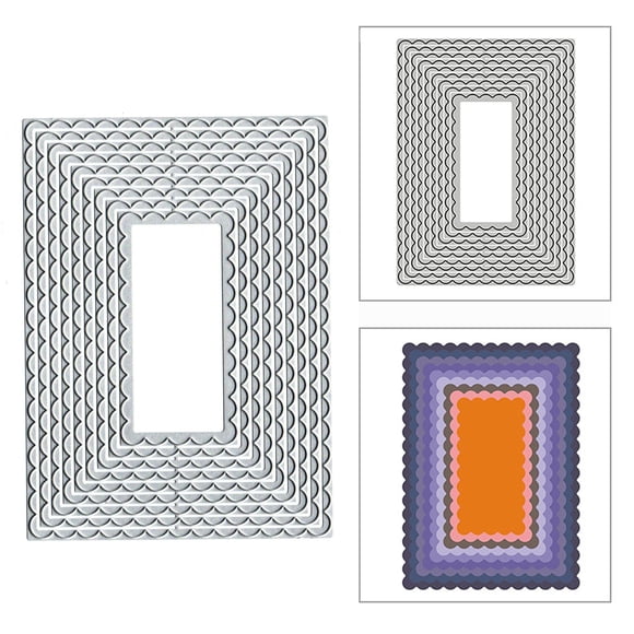 Troqueles de Acero al Carbono Paleery@FC 10,5 x 14,5 cm Rectángulos para Scrapbooking
