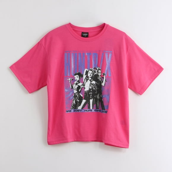 Polera Manga Corta Niña Huntr/x Rosado Kpop Demon Hunters