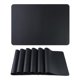 thumbnail image 1 of REGALWOVEN 6 Pack Manteles de Cuero Sintético para Decoración de Mesa de Comedor de Cocina Lavables Resistentes al Calor Manteles Limpiables Negro 17*12in, 1 of 7