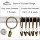 thumbnail image 3 of Anillos de cortina AMZSEVEN de metal con clips de 1,5 cm de diámetro interior, 3 of 8