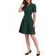 thumbnail image 4 of Vestido de Negocios INSPIRE CHIC para Mujer con Escote Corazón y Mangas Cortas Plisadas A-Line Sheath S Verde Oscuro, 4 of 6