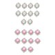 thumbnail image 1 of 20 Piezas Cabujones De Diamantes De Imitación De Cristal Botón Flatback Oval Boda Rosa + Transparente, 1 of 1