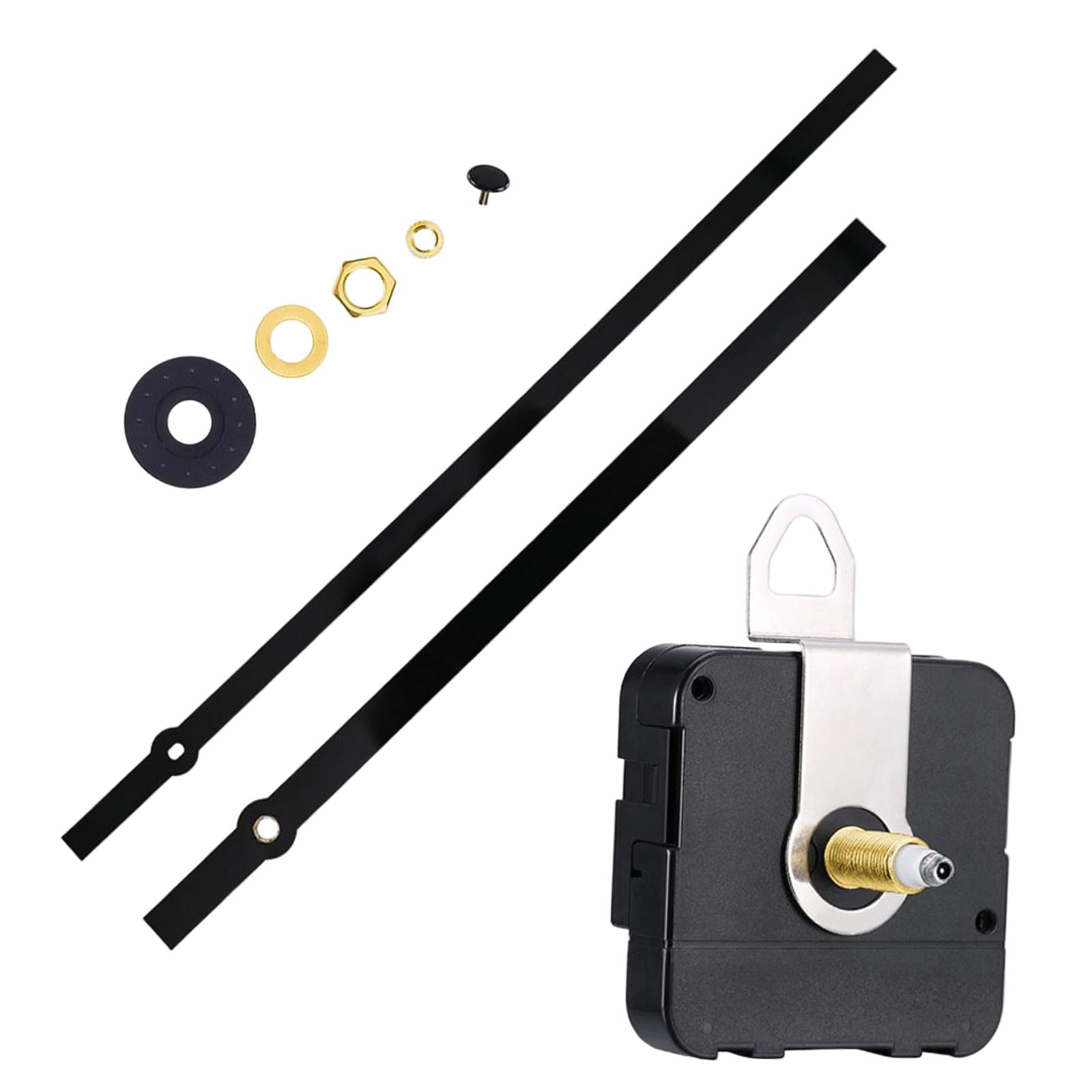 Magideal - Kits De Mecanismo De Movimiento De Reloj De Pared Que Funcionan Con Pilas, Kit De Motor De Reloj De Repuesto, Accesorios, Timbre De Movimiento Con Man 1 Par De Manos Negras