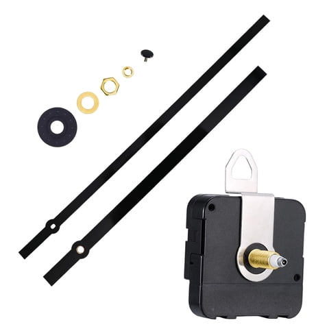 Magideal - Kits De Mecanismo De Movimiento De Reloj De Pared Que Funcionan Con Pilas, Kit De Motor De Reloj De Repuesto, Accesorios, Timbre De Movimiento Con Man 1 Par De Manos Negras