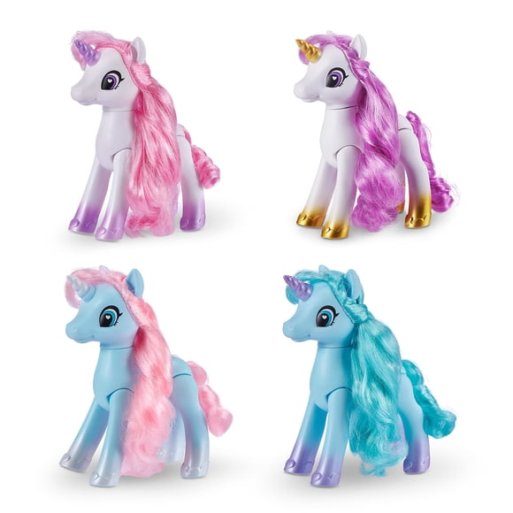 Set de juguetes ZURU Sparkle Girlz Unicorn con precioso pelo x4