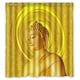 thumbnail image 1 of Cortina de ducha de Buda de yoga, juego de cortina de baño con ganchos, tamaño 66 x 72 pulgadas, 1 of 3