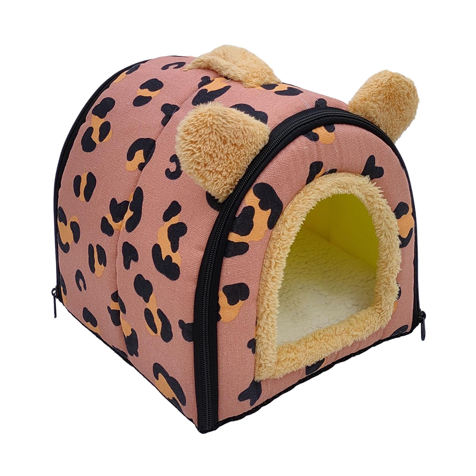 Ioensy - Casa Para Mascotas Plegable Camas Para Perros Convertibles Para Perros Pequeños Con Cojín Lavable Rojo 35X29X29Cm