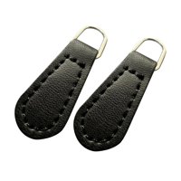 Magideal - 2 Tiradores De Cremallera, Cabezales De Cremallera, Pu, Tiradores De Repuesto, Tiradores De Cremallera Para Equipaje, Baúl, Mochilas, Bolsos, Ropa Negro