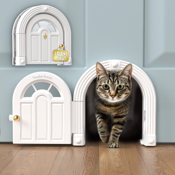 Puerta para gatos Purrfect Portal Meow Manor para gatos de hasta 9 kg