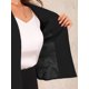 thumbnail image 5 of INSPIRE CHIC Blazer Elegante Recortado para Mujer, Conjunto de Maestra para Regreso a Clases, Frente Abierto, Sin Cuello, Manga 3/4, Traje de Negocios Peplum S Negro, 5 of 6