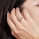 thumbnail image 3 of Anillos de Moissanita de Oro de 1 Quilate para Mujer Corte Redondo Color D Anillo de Diamante VVS1 Anillo de Compromiso de Halo de Plata Esterlina S925, 3 of 8