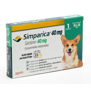 Zoetis - Simparica 40 Mg (10.1 - 20 Kg) X 3 Comp
