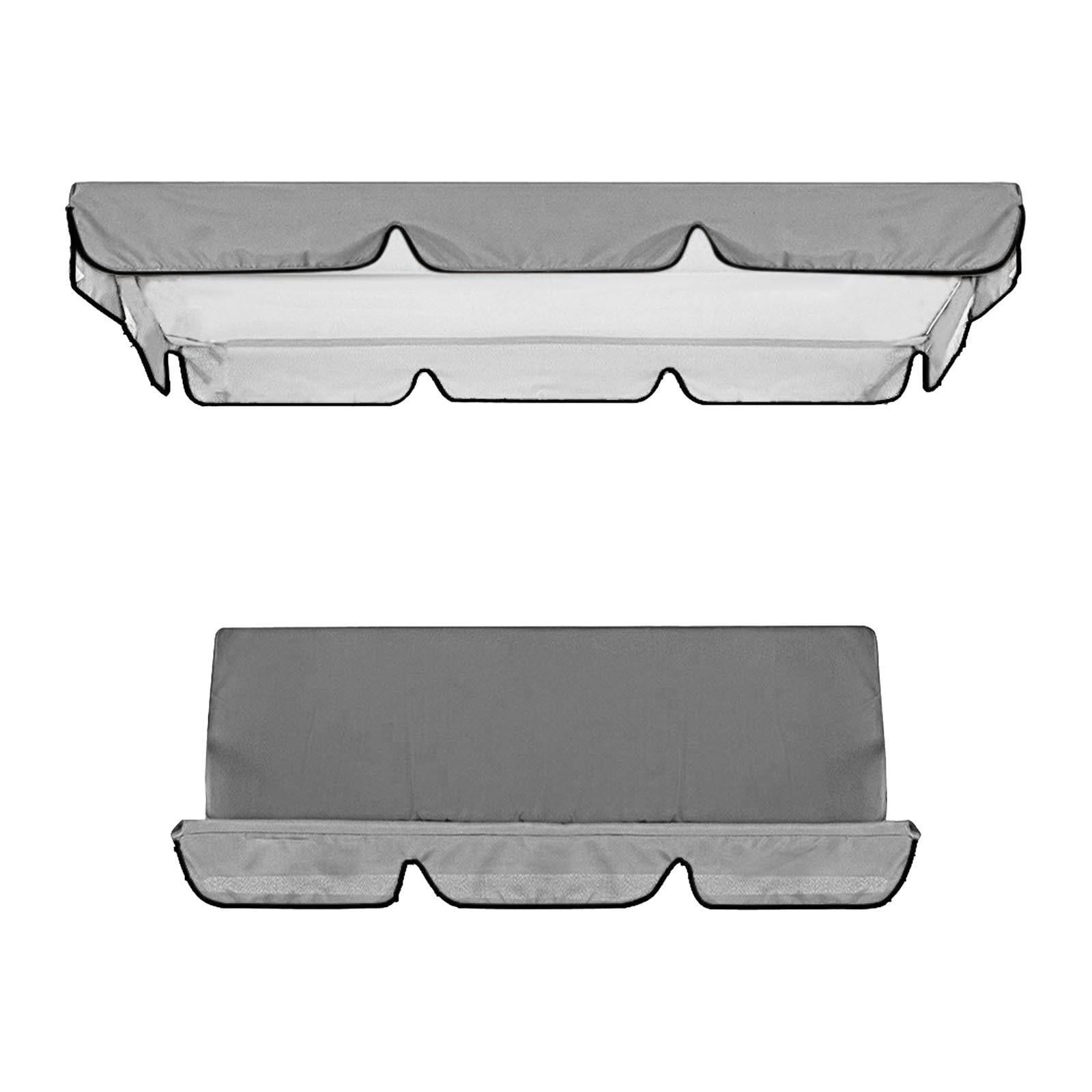 Ioensy - Kit De Cubierta Para Toldo Para Silla Columpio De Jardín, Accesorios, Toldo 195x125x15cm, Resistente Al Sol, Gris