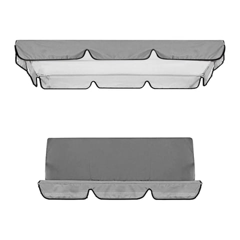 Ioensy - Kit De Cubierta Para Toldo Para Silla Columpio De Jardín, Accesorios, Toldo 195X125X15Cm, Resistente Al Sol, Gris