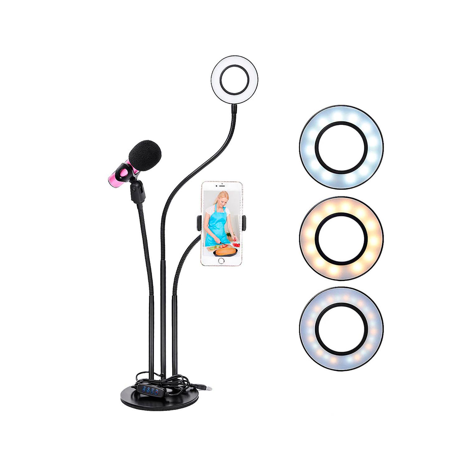 Concepts Life - Soporte Aro De Luz Led 3 En 1