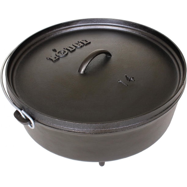 Camp Dutch Oven Lodge, hierro fundido previamente sazonado, 6 cuartos de galón, negro