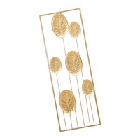Magideal - Minimalista Metal Wall Art Decor Escultura Colgando Fondo Hojas Arte De La Pared Línea Dibujo Hoja Decoración De La Pared Para Gabinete , Hoja Redonda Izquierda