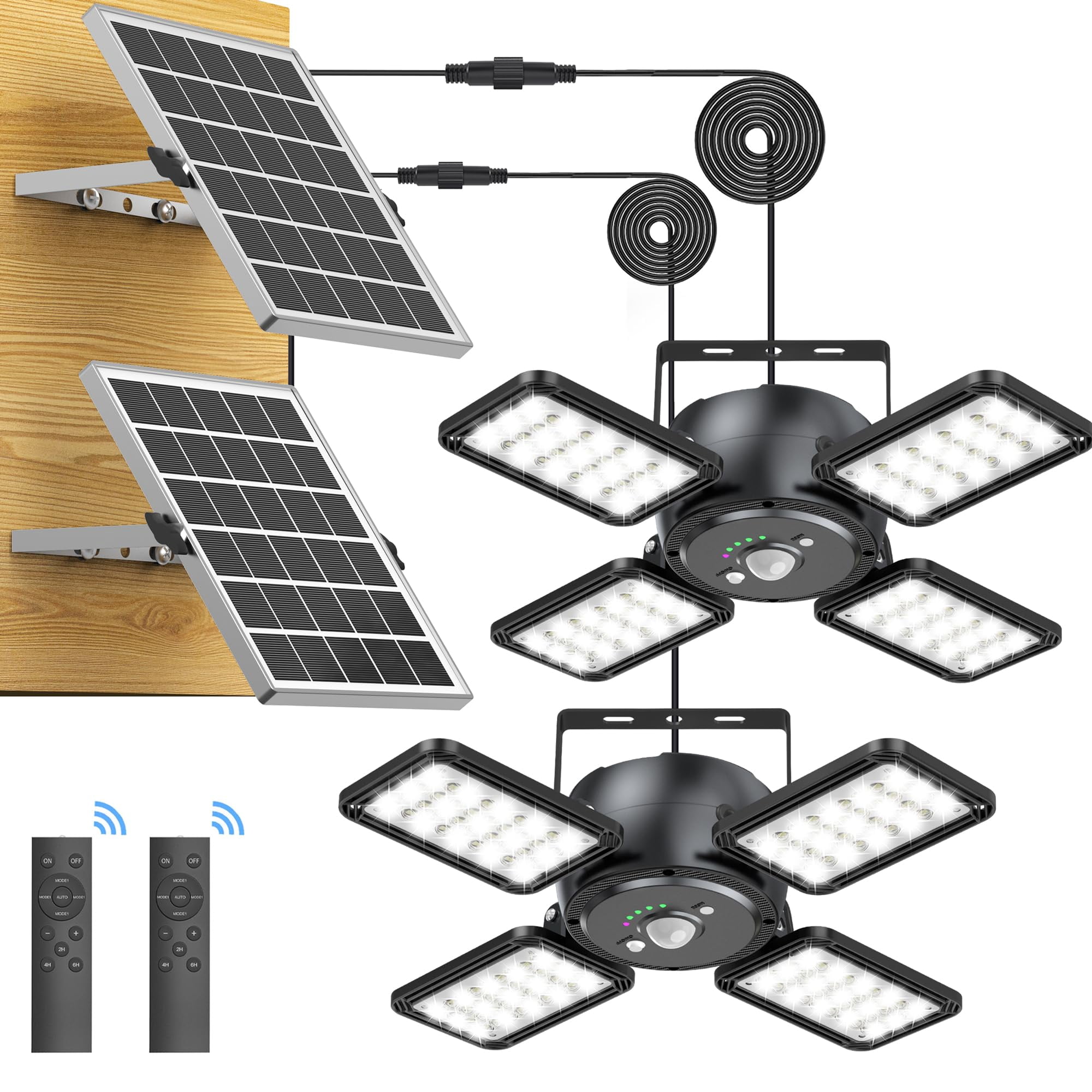 Luz Solar Para Cobertizo Latband 144 Led 1200 Lm, Paquete De 2, Ip65