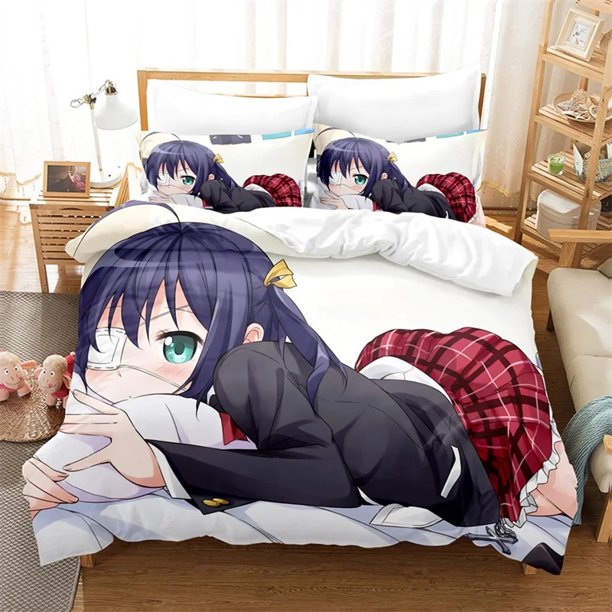 Anime Love Chunibyo & Other Delusions Rikka Bedding Set Boys Girls Duvet Cover Pillowcase Bed Kids Adult