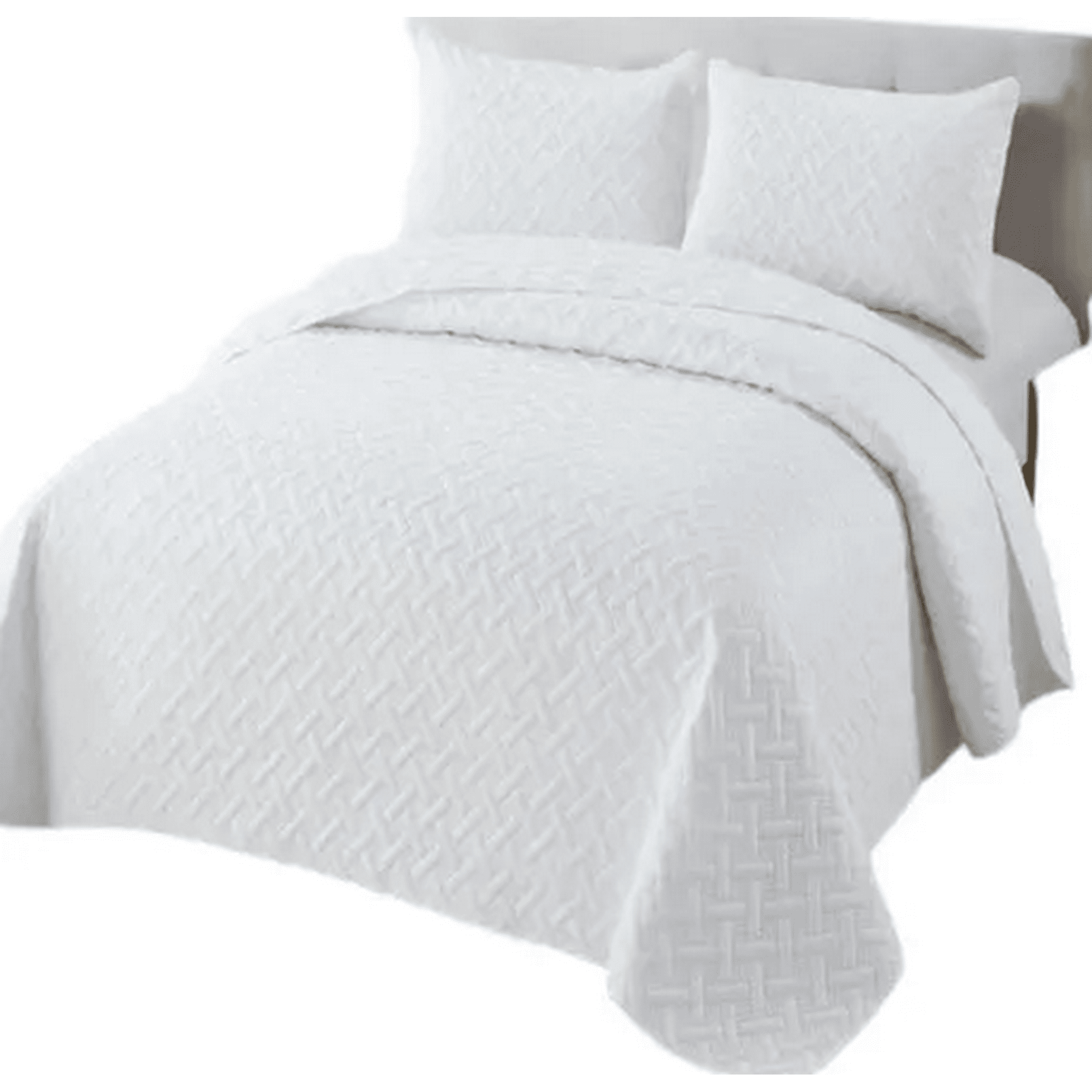 Genérico - Cubrecama Quilt Verano King Blanco