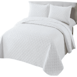 Genérico - Cubrecama Quilt Verano King Blanco