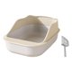 thumbnail image 2 of Caja De Arena Para Gatos De Fácil Limpieza Con Pala, Bandeja De Arena Para Gatos Semicerrada Y Abierta, Color Blanco, 2 of 5