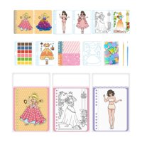 Magideal - Pegatinas De Muñecas De Vestir, Pegatinas De Disfraz De Princesa, Pegatinas De Juguetes Hechas A Mano Para Niñas, Libro De Actividades Para Regalo De Princesa 4 En 1