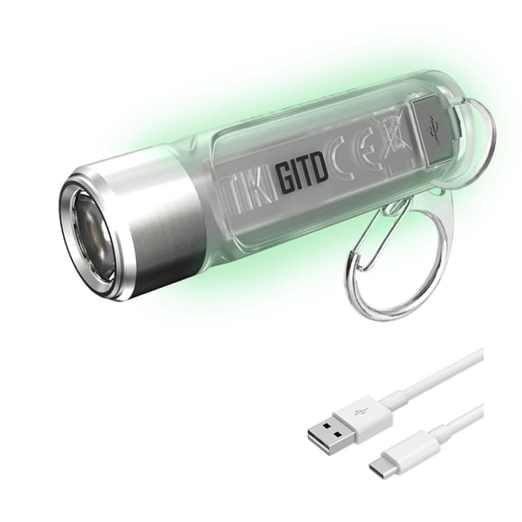 Linterna Nitecore Tiki GITD verde con rayos UV y alto CRI de 300 lm