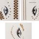 thumbnail image 3 of Unique Bargains Navidad 3 Piezas Tatuajes Falsos Impermeables para el Rostro Tatuaje Temporal para Adultos Tono Dorado, 3 of 5