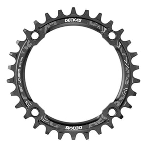 Genérica - Plato Redondo Mtb Narrow Wide Bicicleta 30T 32T 34T 36T 38T Rojo