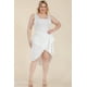 thumbnail image 5 of Vestido Midi de Talla Grande con Lazo Lateral y Parte Delantera Cruzada de Color Liso, 5 of 5