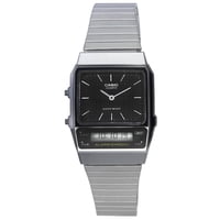 Casio - Reloj De Pulsera Ana-Digi De Resina Y Acero Inoxidable De 18 Mm Para Hombre, Negro, Aq-800E-1A