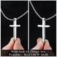 thumbnail image 4 of Collar Ursteel de acero inoxidable con forma de cruz negra y plateada de 56 x 25 mm, 4 of 7
