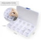 thumbnail image 3 of Caja de almacenamiento de joyas (4 piezas), caja de joyería de plástico (15 rejillas) con partición extraíble Caja de almacenamiento de aretes $ Caja de almacenamiento de joyas de plástico, 4 piezas, 3 of 7
