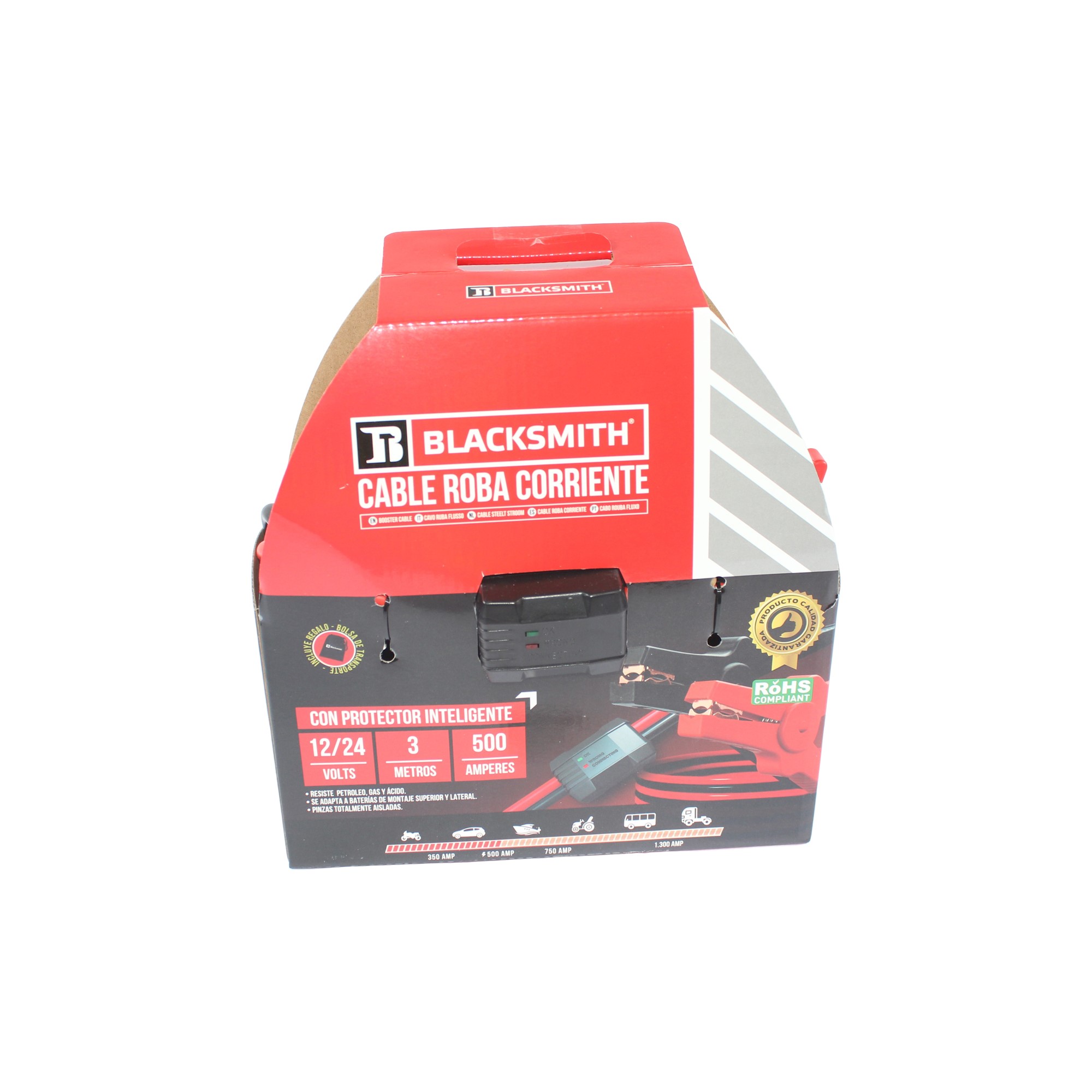 Blacksmith - Cable Pasa Corriente 500 Amp 3 Mts De Largo
