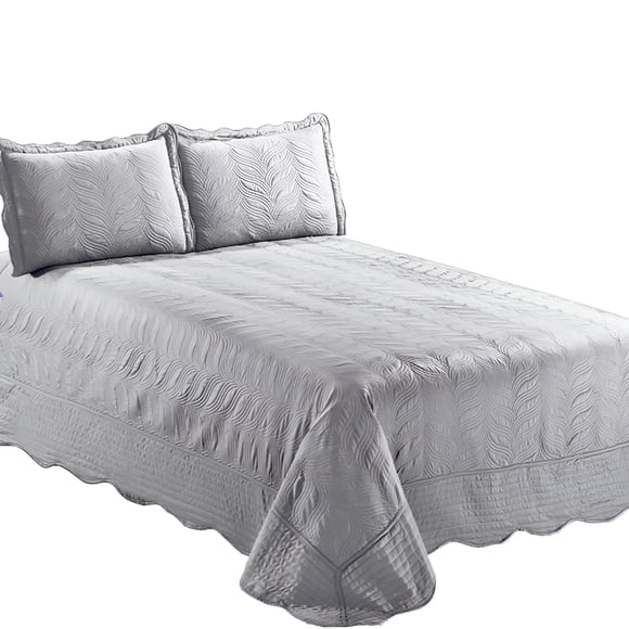 Quilt Bordado Gris Versailles Liso King