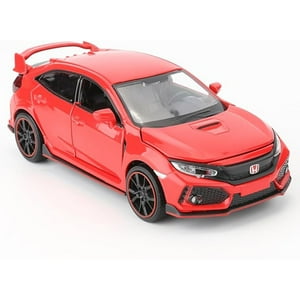 Veatool - Compatible Con Honda Civic Tipo-R De Aleación De Fundición A Presión 1:32, Coche De Aleación Con Luces Y Sonido, Coches De Puerta Abierta Para Niños De 3 A 5 Años, Regalo De Cumpleaños Para