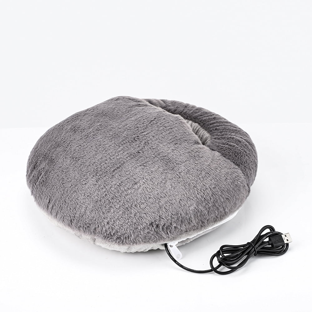 Xusx111 - Calentadores De Pies Eléctricos Calentados Zapatillas Usb Para Hombres Y Mujeres, Calentador De Almohadillas De Pies,calentador De Pies Para Terapia Térmica Y Alivio Del Dolor Gris