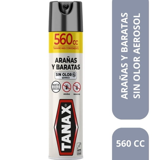 Insecticida Aerosol Mata Arañas Y Baratas Sin Olor 560 ml Tanax