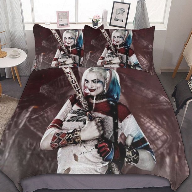 Harley Quinn Joker 3 Pieces Bedding Sets Comfortable Soft Comforter Sets Decoration Bedroom Gifts