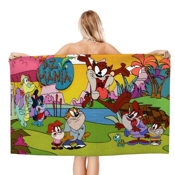 Taz-Mania Toalla de playa de secado rápido con diseño temático, regalo para mujeres y niñas, ideal para cumpleaños, fans, amantes de la música, uso en la playa o al aire libre, 78 × 180 cm