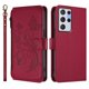 thumbnail image 2 of Funda Cartera Mariposa para [Samsung Galaxy S21 Ultra] con Soporte y Cremallera Rojo, 2 of 6