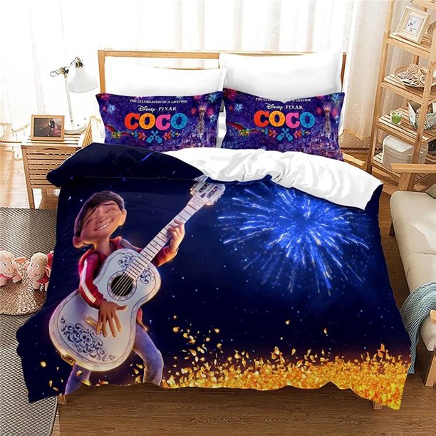Coco Duvet Cover Coco Bedding Set Cartoon Film Quilt Cover & Pillowcase Set Bedclothes For Kids Gift Bed Sheets