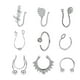 thumbnail image 2 of 9 Uds. Anillos De Nariz A La Moda En Forma De U, Tachuelas De Nariz Estilo Punk Para Mujeres Y Hombres, Plata, 2 of 5