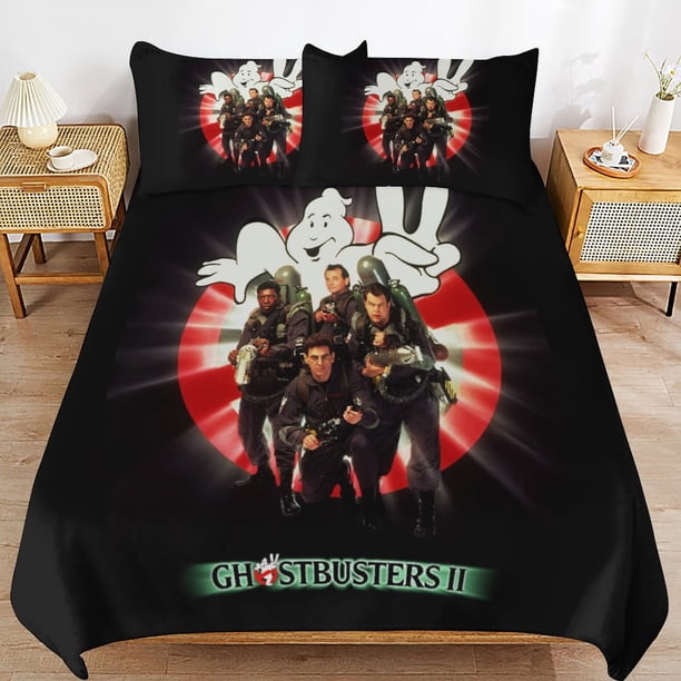 x299 Ghostbusters Bed Duvet Cover Microfiber Bedding Sets 3D Printed Lightweight 3 Piece Comforter Sets, 1 Duvet Cover And 2 Pillow Shams for Kids Boys Girls 79"x90" jn299