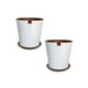 thumbnail image 3 of Set de 2 Macetas Zaia 20 cm Blanco Matte y sus platos, 3 of 3